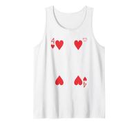Four of Hearts Playing Card Easy Halloween Group Costume Camiseta sin Mangas