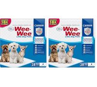 Four Paws Superior Performance Pee Pads Little Wee-Almohadillas para Entrenamiento de Perros y Cachorros, Polialgodón, Blanco, 16.5" x 23.5" (28 Count) (Paquete de 2)