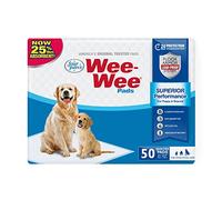 Four Paws Wee-Wee - Almohadillas de Entrenamiento para Perros, Acolchadas, sin Perfume, Rendimiento Superior y Cachorros, a Prueba de Fugas, protección del Suelo, 56 x 58 cm, 50 Unidades