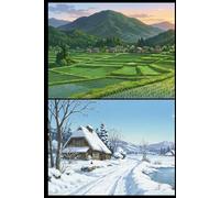 Four Seasons Countryside Notebook: 120-Page Lined Journal with Spring, Summer, Autumn & Winter Nature Landscapes (6x9)