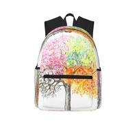 Four Seasons - Mochila de lona con estampado de árbol de primavera, mochila estética para la universidad, bolsa de libros, viajes para laptop, niños, niñas, hombres y mujeres, Four Seasons Spring Tree