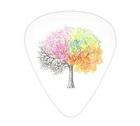 Four Seasons Spring Tree - Púas de guitarra clásicas, triangulares, bajo, acústica y eléctrica, para guitarristas, 12 piezas
