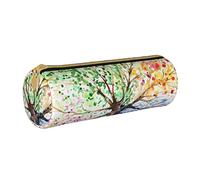 Four Seasons Tree - Estuche para lápices con cremallera, duradero, portátil, bolsa de almacenamiento de oficina, soporte de artículos de tocador de viaje para mujeres y hombres