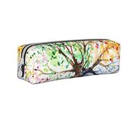Four Seasons Tree - Estuche para lápices con cremallera, duradero, portátil, bolsa de almacenamiento de oficina, soporte de artículos de tocador de viaje para mujeres y hombres