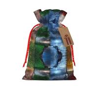 Four Seasons Tree Printed - Bolsa de regalo de lino con cordón, perfecta para bolsas de regalo, bolsas de dulces
