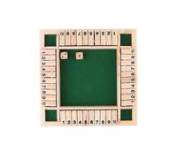 Four Sided 10 Numbers Shut The Box Board Game Wooden Flaps & Dice Set Deluxe Board Game Party Club Games for Adults Families