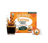 Four Sigmatic Mushroom Coffee K-Cups - Café tostado oscuro orgánico con polvo de hongo melena de león y yacón | Enfoque y apoyo inmunológico | Vegano y keto | Cápsulas sostenibles | 24 unidades