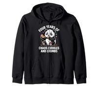 Four Years of Chaos Cuddles and Crumbs, Divertido Cuarto cumpleaños Sudadera con Capucha