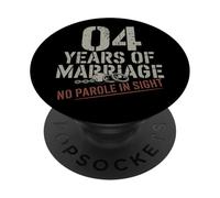 Four Years Of Marriage 4 year anniversary idea couple 4th PopSockets PopGrip Adhesivo