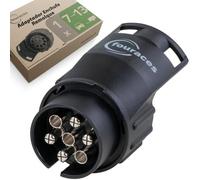 fouraces Adaptador Enchufe Remolque - 7 a 13 - Accesorios para Caravana, Coche, camión, Porta bicis - 7 Pines a 13 Pines