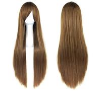 Fouriding 31.5 "/ 80cm Peluca Larga Cosplay Anime Mujer Pelo Largo Peluca Recta Sintética Diaria