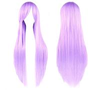 Fouriding 31.5 "/ 80cm Peluca Larga Cosplay Anime Mujer Pelo Largo Peluca Recta Sintética Diaria