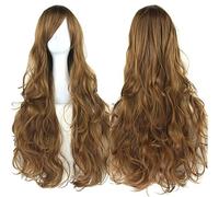 Fouriding 31.5 "/ 80cm Peluca Larga Cosplay Anime Mujer Pelo Largo Rizado Ondulado Onda Peluca Sintética Diaria Fiesta
