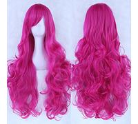 Fouriding 31.5 "/ 80cm Peluca Larga Cosplay Anime Mujer Pelo Largo Rizado Ondulado Onda Peluca Sintética Diaria Fiesta