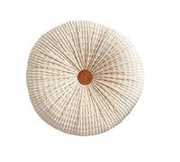 Fouriding Cojín redondo para sofá, cama, silla, decoración de suelo, color crema, 40,6 x 40,6 cm, plisado, para sofá, cama, silla, suelo
