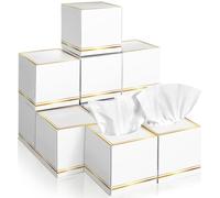 Fourluoo Paquete de 12 cajas de pañuelos faciales, caja de pañuelos faciales, 600 hojas, pañuelos cuadrados de 3 capas, papel de seda suave a granel para bolsillo de coche, inodoro, hogar, dormitorio,