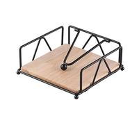 Fourmor Elegante Servilletero Plano con Brazo Dispensador - para Mesa, Cocina, Encimera y Mesa de Exterior - Servilletero Cuadrado de Metal a Cuadros Servilletero