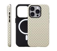 Fourmor Funda para iPhone 16 Pro, carga inalámbrica para MagSafe, diseño de doble capa (carcasa exterior de policarbonato duro + carcasa interior de TPU suave), bonito diseño de lunares, funda