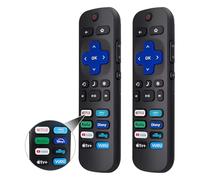 Fourmor (Paquete de 2) Control Remoto de Repuesto para Roku TV, Compatible con Roku Incorporado TCL/LG/Hisense/Philips/Sharp/Onn/Insignia/Element TV 【No para Roku Stick and Box】