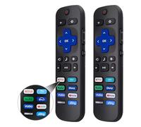 Fourmor (Paquete de 2) Control Remoto de Repuesto para Roku TV, Compatible con Roku Incorporado TCL/LG/Hisense/Philips/Sharp/Onn/Insignia/Element TV 【No para Roku Stick and Box】
