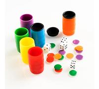 Fournier-130012256 Accesorios Parchis en Caja de plástico, Multicolor, único (521716)