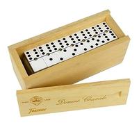 Fournier- DOMINO CHAMELO CELULOIDE CAJA MADERA, Color marrón (F06573)