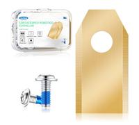 FourShow 36 Piezas de Cuchillas de Repuesto compatibles con Ecovacs, Cuchillas de Repuesto duraderas con Recubrimiento de Titanio con Tornillos, compatibles con la Serie Goat G1, O500, O800 y O1200