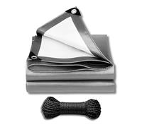 FourSZN Lona Impermeable Exterior Reforzada 300 g/m², Toldo de Protección PE Doble Cara con Ojales de Aluminio y Cuerda Incluida, Resistente a Rayos UV y Lluvia para Jardín, Piscina, Coche y Leña 4x8m