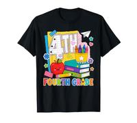 Fourth Grade Apple Pencil Crayons Back To School Student tee Camiseta