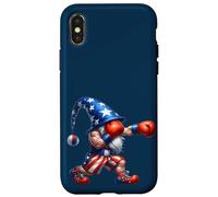 Fourth of July Boxing GNOME For Men Patriotic American Flag Carcasa para iPhone X/XS