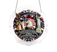 Fourth of July Ornaments - Durrable suncaatchers, Smmooth Surrface Acrylic Puzzle Art, Enhaance Eagle American Flag Decors, Patriotic Independence Day Hangings - For Home Living Rooms Front Yards