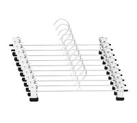 Fousenuk 10 Pcs Perchas para Pantalones 30cm, Metal Perchas con Pinzas Clips Antideslizantes, Revestimiento de Metal Cromado para Pantalones Shorts Faldas Calcetines y Ropa Interior, Ahorra Espacio
