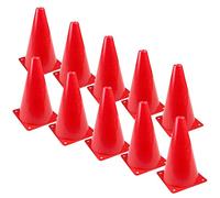 Fousenuk 10 Piezas Conos Entrenamiento Deportivo 18cm, Cono de Tráfico Plástico, Conos de Patinaje, Accesorio de Soporte de Marcador, Conos Señalizacion para Deportes, Aire Libre, Eslalon, Fútbol