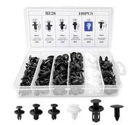 Fousenuk 100 Piezas Grapas Coche, Universal 6 Tamaños Remaches Plastico para Puertas y Clips de Plástico Universales para Parachoques Carrocería de Fender Liner Sealing Strip Clips Fijos