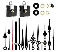 Fousenuk 2 mecanismo reloj de pared, maquinaria de reloj a pilas, con 5 Diferentes Pares agujas reloj pared, silencioso movimiento reloj de cuarzo, para DIY Reparación de Reloj Reemplazo de Piezas