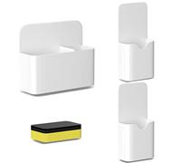 Fousenuk 3 piezas Portalápices Magnético Blanco, Portalapices Magnetico con Borrador para Pizarra, Soporte de Marcador Magnético para el Frigorífico, Taquillas, Superficie Magnética, Pizarra