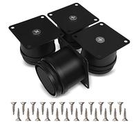 Fousenuk 4 Piezas Patas para Muebles Regulables, Mesitas de Noche, Escritorio, Baño, Cocina Gabinete Negras, Altura Ajustable de 0-15 mm, Vienen con Tornillos Acero Inoxidable