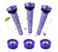 Fousenuk 6 Piezas Filtro, Compatible with DysonV8 V7, 3 Prefiltros y 3 Postfiltros, Filtros de Repuesto Lavablesde con Cepillos de Limpieza para Aspiradora Animal Absolute Motorhead