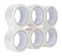 Fousenuk 6 Rollos Celo Transparente, Cinta Adhesiva de 48mmx66m, Cinta de Embalaje, Cinta Embalaje Mudanza, Precinto Embalar, Sello Transparente, para cajas Embalaje y Embalaje para Envíos