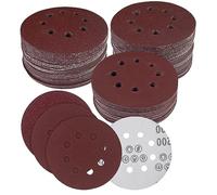Fousenuk 80 piezas Discos Lija ø125mm, 8 Agujeros Lijas Para Lijadora Orbital, 40/60/80/120/180/240/320/400 Grit Papel de Lija para Pulir Hook and Loop Papel Lija Abrasivos Disco