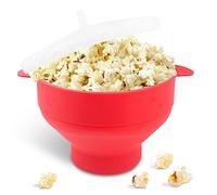 Fousenuk Popper de Palomitas de Maíz Para Microondas, Plegable Recipiente para Cocinar Palomitas con Tapa y Asa, Tazón de Palomitas de Maíz de Silicona, Palomitero Bowl sin Aceite Para Cocina