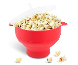 Fousenuk Popper de Palomitas de Maíz Para Microondas, Plegable Recipiente para Cocinar Palomitas con Tapa y Asa, Tazón de Palomitas de Maíz de Silicona, Palomitero Bowl sin Aceite Para Cocina