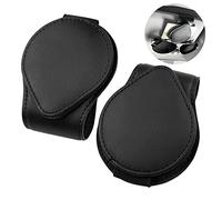 Fousenuk Soporte para Gafas de Sol para Coche, 2 Piezas Cuero PU Magnético Clip de Gafas de Sol para Visera de Coche, Universal Accesorios Coche Interior, para Tarjetas Visita, Billetes, Etc., Negro