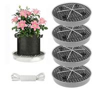 Fouvin 4 posavasos autoriegantes para macetas, 32 cm, maceta de tela para plantas, sistema de riego automático para plantas en maceta