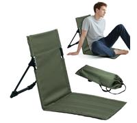 Fouvin Esterilla de playa plegable con respaldo, tumbona de playa plegable, ligera, silla de suelo para exteriores, silla de playa para camping, jardín, conciertos, pícnic, patio trasero (verde
