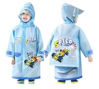 Fouyada Impermeable para Niños Chaqueta Encapuchado Chubasquero Reutilizable Chubasqueros para Niños y Niñas Poncho Ligero Traje Capa de Lluvia
