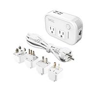 FOVAL foval bajada de potencia de 220v a 110v convertidor de voltaje con adaptador de la energía del recorrido internacional de 4 puertos usb en europa reino unido italia asia, etc, más de 150 países