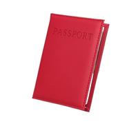 FOVAOK 1 funda de piel sintética Possport para viajes mundiales, protector de pasaporte, organizador universal para pasaporte, Red, Talla única