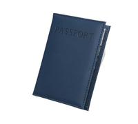 FOVAOK 1 funda de piel sintética Possport para viajes mundiales, protector de pasaporte, organizador universal para pasaporte, azul oscuro, Talla única