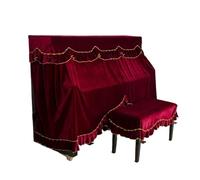 FOVAOK 1 funda de terciopelo para piano de estilo clásico, cubierta antipolvo para piano vertical sin funda de taburete para piano vertical (rojo)